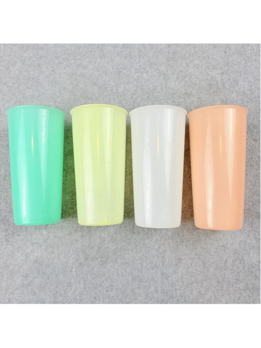 Vintage Tupperware #116-34 Pastel Tumblers Set of 4 Stackable Cups 9 oz